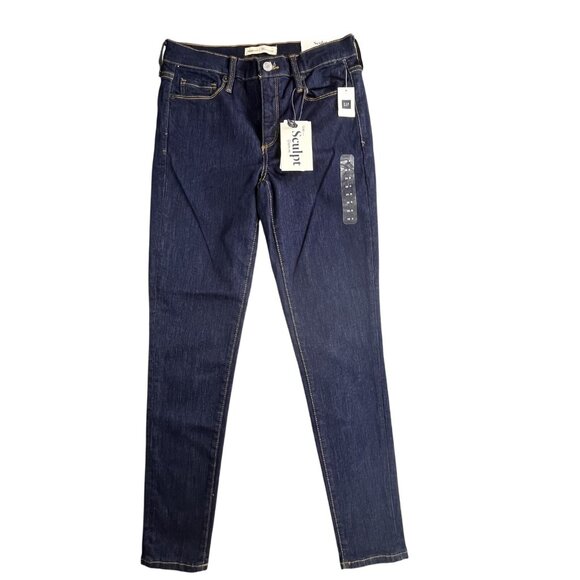 Gap 1969 Jeans Womens 29R Dark Wash True Skinny Sculpt Stretch Rinse Denim New - Picture 1 of 16